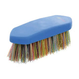 Blue plastic hy equestrian multi colour dandy brush with stiff pp bristles and a small hexagon design
