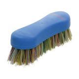 Blue plastic hy equestrian multi colour face brush with soft pp bristles and soft touch cover for gentle grooming