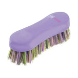 Purple h&h horse brush with soft pp bristles and soft touch cover for equestrian multi colour grooming