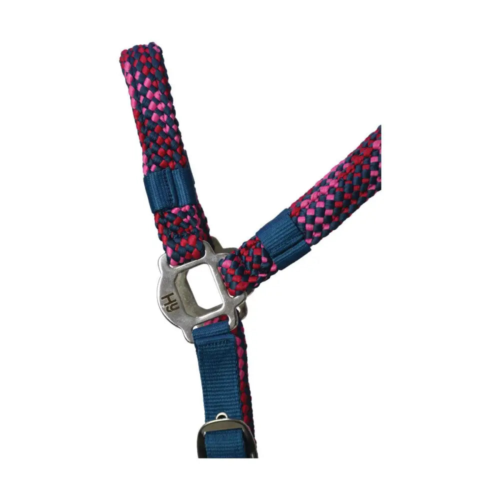 Hy Equestrian Multicolour Adjustable Head Collar with Rope Burgundy/Teal/Mint Pony Barnstaple Equestrian Supplies