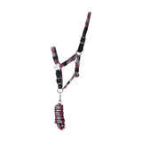 Hy Equestrian Multicolour Adjustable Head Collar with Rope Grey/Pink/mint Pony Headcollar Sets