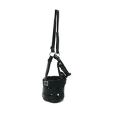 Black hy equestrian mesh nylon muzzle with adjustable straps and silver logo patch designed as a grazing muzzle