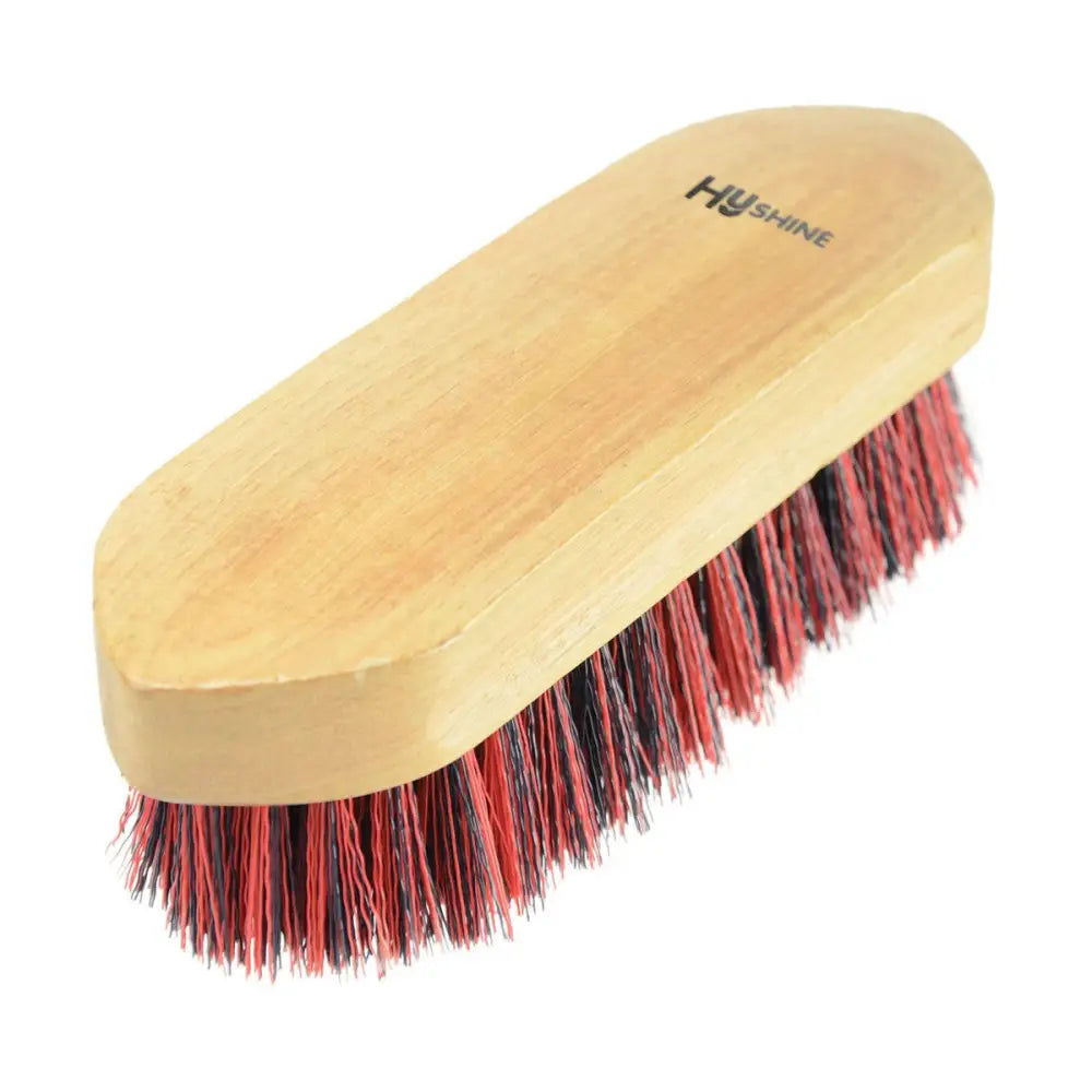 HY Equestrian Natural Wooden Dandy Brush Large Teal/Black/White Dandy Brushes Barnstaple Equestrian Supplies