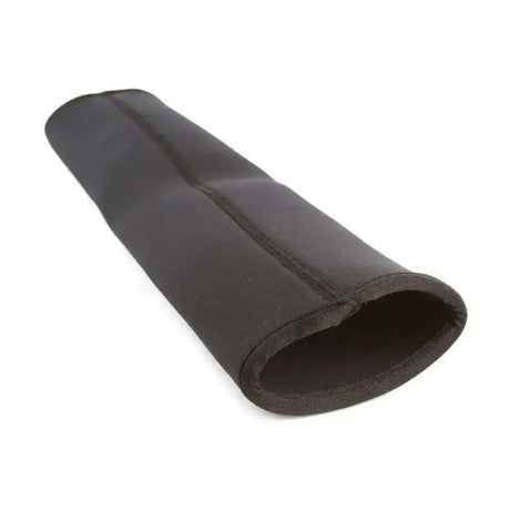 Black hy equestrian neoprene girth cover with smooth flexible texture and reinforced stitching for girth sleeves use