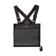 Black hy equestrian number bib chest strap bag with clear front panel and adjustable shoulder straps for comfortable fit riding apparel
