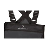 Black h2 equestrian number bib with adjustable straps and durable fabric for a comfortable fit in riding apparel