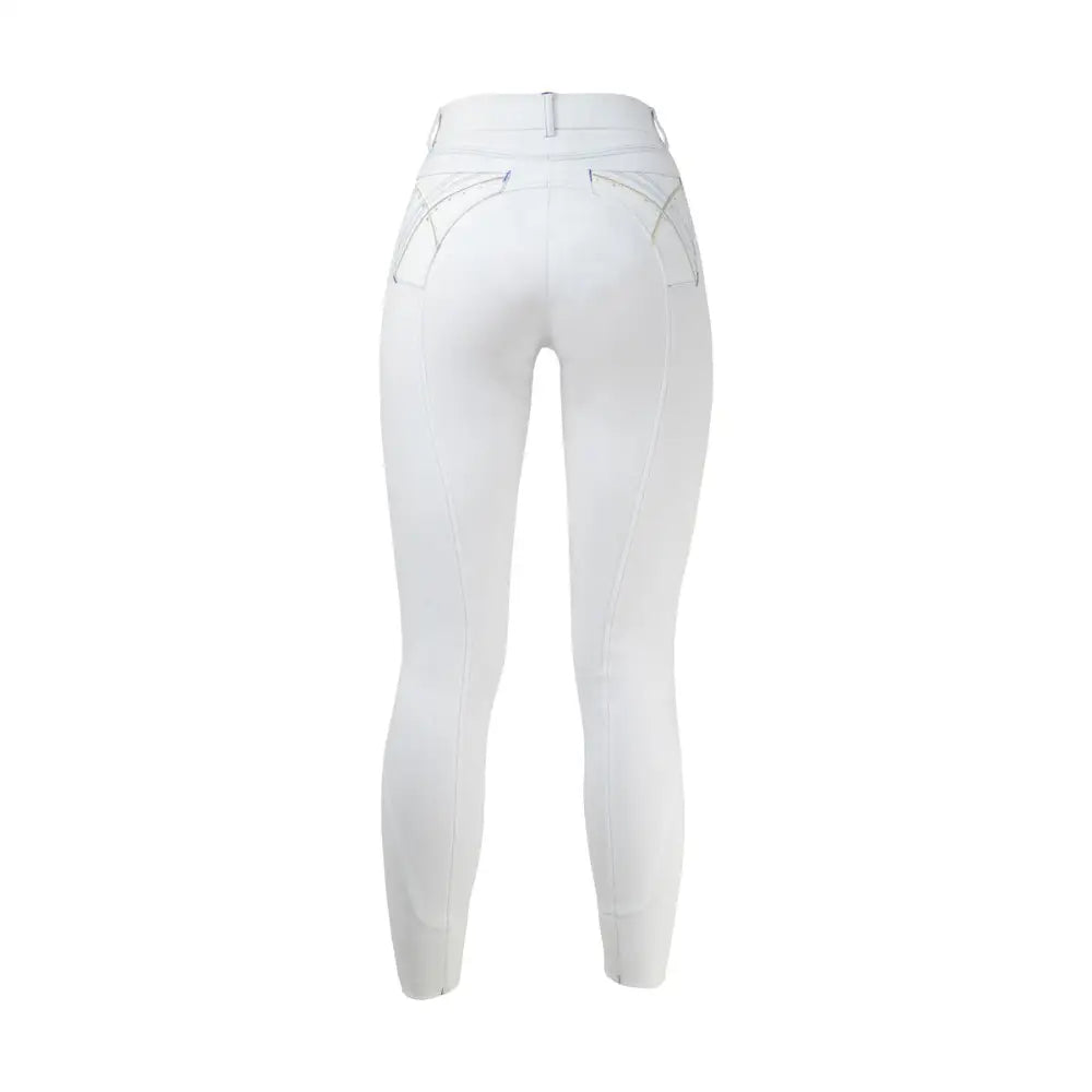 HY Equestrian Olympian Ladies Breeches Steel Grey/Royal Blue 24" Riding Breeches Barnstaple Equestrian Supplies