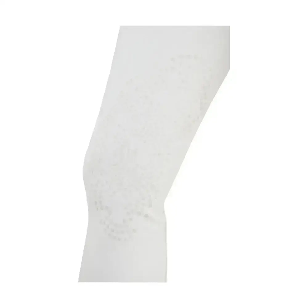 White lace equestrian olympian ladies breeches with subtle floral embroidery and stylish legging design