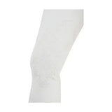 White lace equestrian olympian ladies breeches with subtle floral embroidery and stylish legging design
