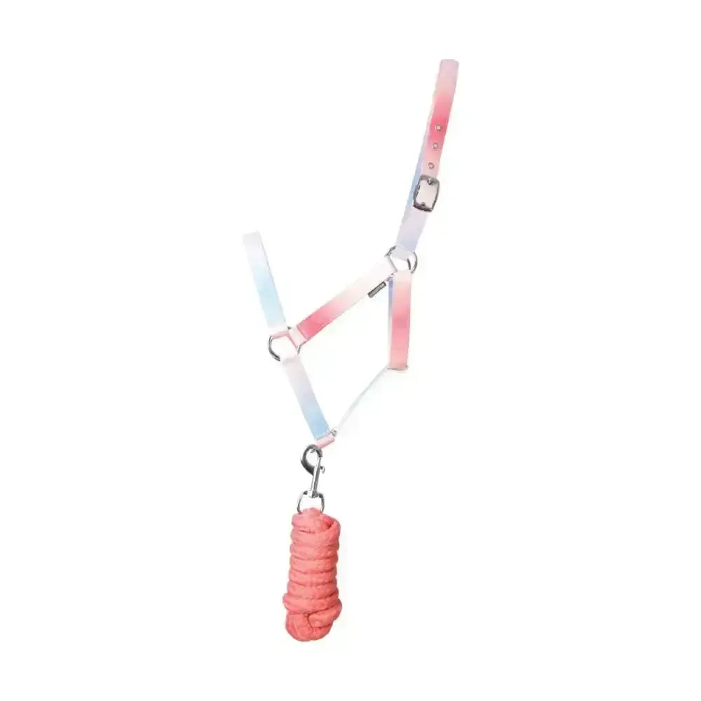 Hy Equestrian Ombre Head Collar & Lead Rope Coral/Blue Cob Headcollar Sets