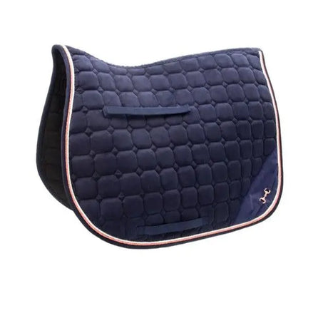 Hy Equestrian On The Bit Saddle Pad Navy/Rose Gold Full Saddle Pads & Numnahs Barnstaple Equestrian Supplies