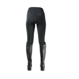 Black high waist hy equestrian oslo softshell riding tights with zippered side pockets and brushed fleece lining