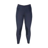 Navy blue hy equestrian oslo softshell riding tights with reinforced panels and brushed fleece lining for comfort