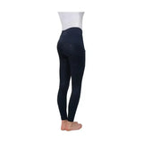 Black hy equestrian oslopro softshell riding tights with high waist and subtle perforated sides for riding comfort