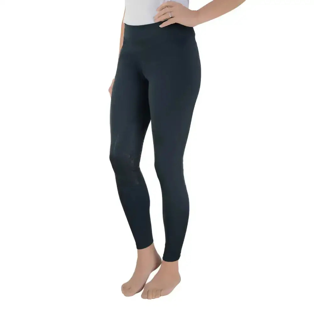 Black high-waisted oslopro softshell riding tights made of stretchy, form-fitting latest technical softshell fabric