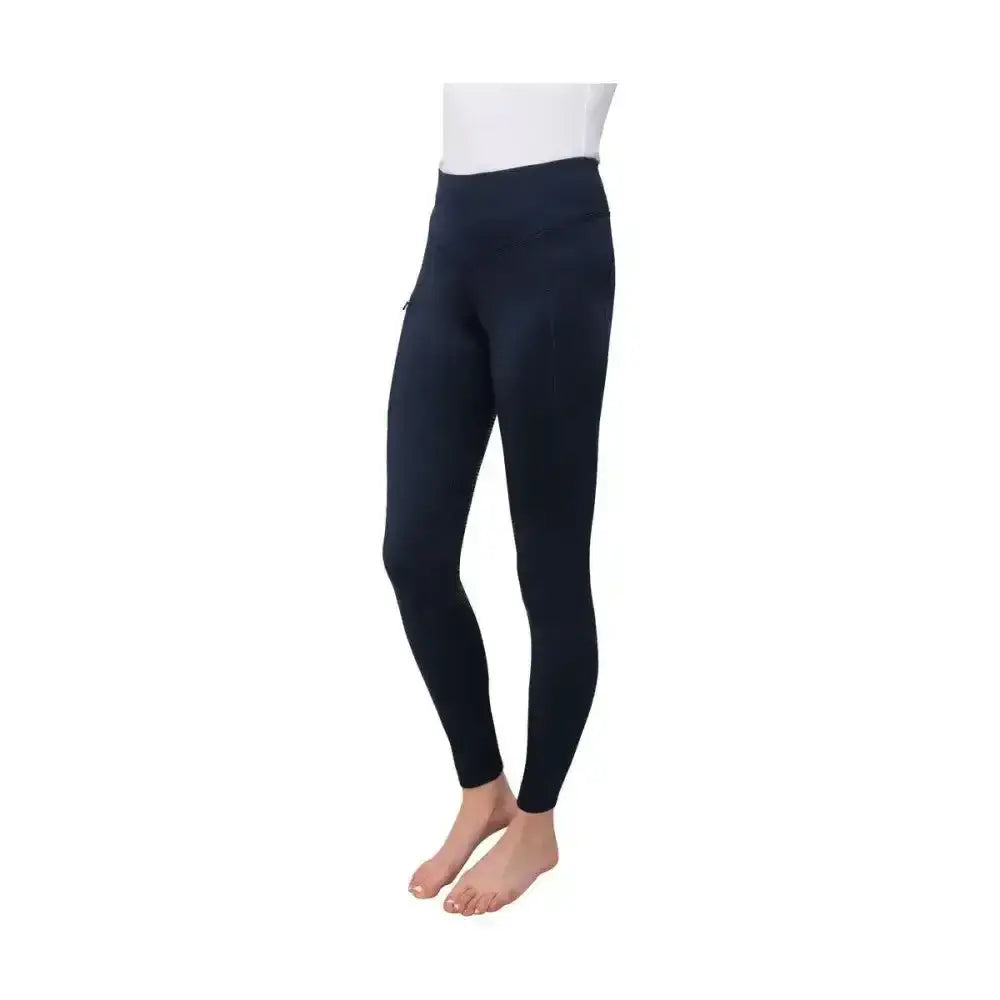 Black high waisted oslopro softshell riding tights with smooth stretchy fabric and subtle side pockets