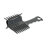 Black plastic dual-sided hair comb with wide and narrow teeth for perfectly neat plaits and mane sections by hy equestrian perfect plaits