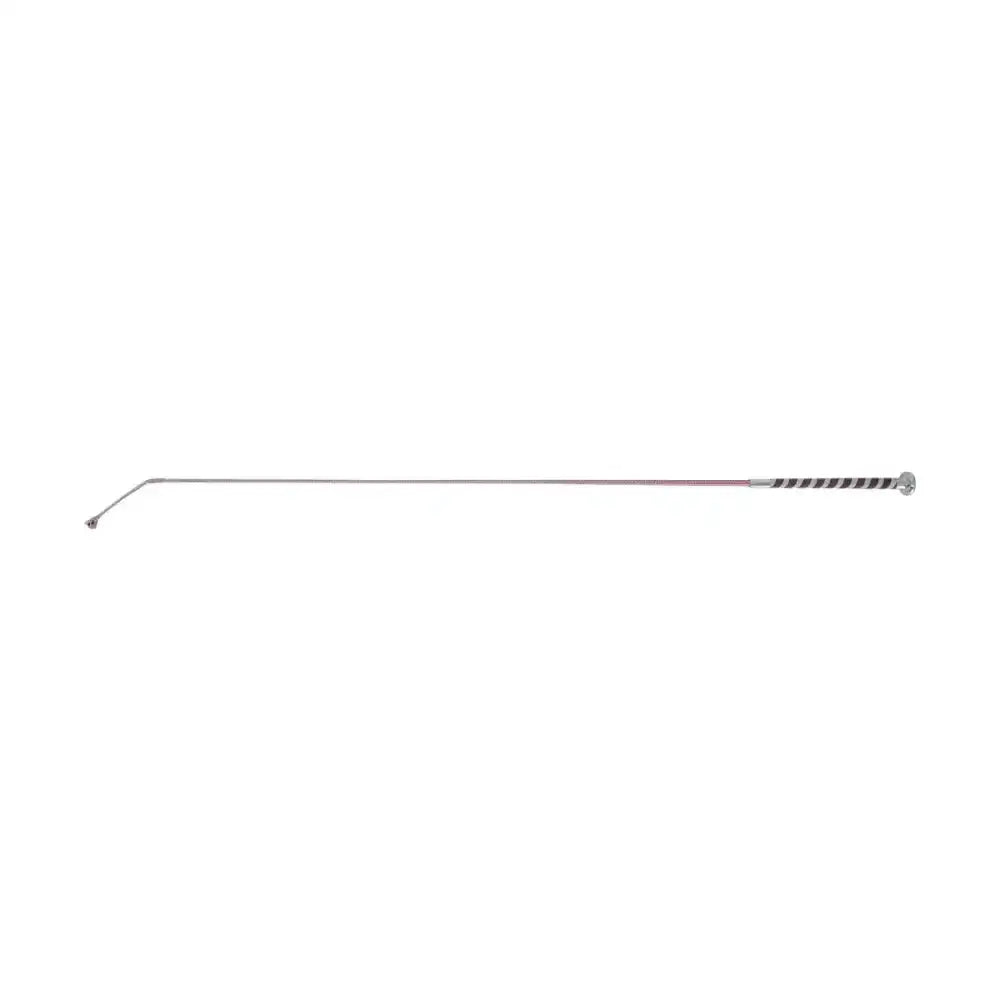 Silver equestrian pirouette schooling crop with black and white twisted handle by hy equestrian statement whip