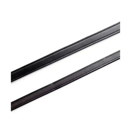 Black rubber weather stripping strips for hy equestrian plain leather reins with billet hook fastenings and high quality leather