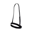 Black leather horse halter with smooth glossy finish and adjustable straps featuring plain nose band by hy equestrian