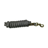 Hy Equestrian plaited lead rope in black and gray braided design with quality trigger clip for easy handling