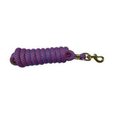 Hy Equestrian plaited lead rope in purple and red with brass quality trigger clip perfect for horse handling