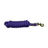 Hy equestrian plaited lead rope in purple braided nylon with a quality brass-colored trigger clip hook
