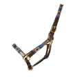Hy Equestrian Polo Leather Head Collar Navy/Fossil Small Pony Leather Headcollars