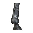 Black hy impact open-fronted pony tendon boots with durable design and adjustable strap for secure fit