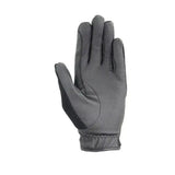 Gray hy equestrian pro competition grip gloves with smart grip palm black reinforced panels breathable fabric