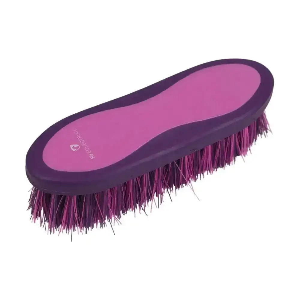 Purple and pink hy equestrian pro groom soft touch large dandy brush with dense bristles for grooming horses