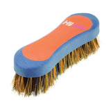 Hy equestrian pro groom soft touch hoof brush with blue and orange natural bristles for gentle cleaning