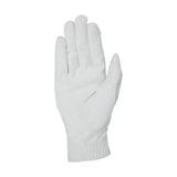 White cotton equestrian pro performance work glove with reinforced fingertips and snug wrist cuff