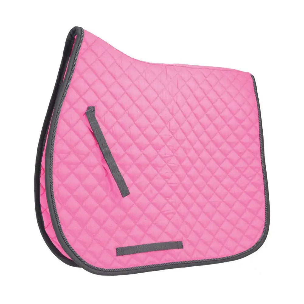 Hy Equestrian Pro Saddle Cloth Pink/ Black Cord Binding Pony Saddle Pads Barnstaple Equestrian Supplies