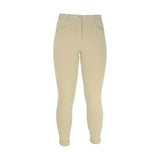 Beige hy equestrian raised polka dot children’s jodhpurs with zippered side pockets and button closure
