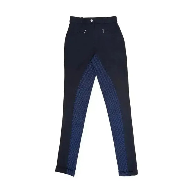 HY Equestrian Raised Polka Dot Children's Jodhpurs Navy/Sea Blue 18" Jodhpurs