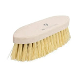 Light beige wooden handled hy equestrian recycled dandy brush with natural yellow bristles for equestrian grooming