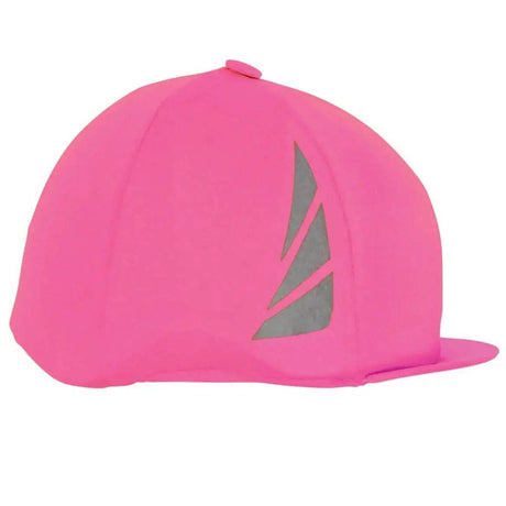 HY Equestrian Reflective Hat Cover Hat Silks Pink Barnstaple Equestrian Supplies