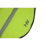 Bright lime green hy equestrian reflector comfort pad with gray stripe and black trim for quality reflector comfort