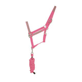 Hy Equestrian Reflector Head Collar and Lead Rope Headcollars & Leadropes Pink Cob Barnstaple Equestrian Supplies