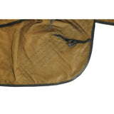 Tan mesh equestrian reflector mesh exercise sheet with black trim and small buckle detail for lightweight use