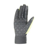 Black hy equestrian reflector riding gloves with neon yellow palm accents and reflective detailing improves visibility