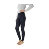 Black hy equestrian regatta ladies breeches featuring exquisite silver floral embroidery and studded pocket detail
