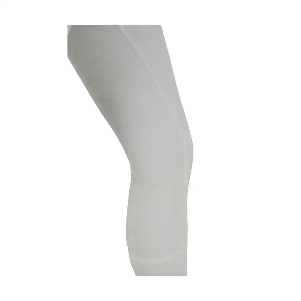 A sleek white compression sleeve for athletic support featured with exquisite embroidered detail on hy equestrian regatta ladies breeches