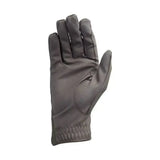 Dark gray hy equestrian riding gloves with reinforced stitching and textured cuff to keep hands warm and protected whilst riding