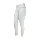 White roka crystal breeches with sleek fit and subtle stitching details perfect for equestrian roka crystal style