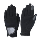 HY Equestrian Roka Riding Gloves Black/Silver X Large Riding Gloves Barnstaple Equestrian Supplies