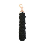 Black braided rope keychain with rose gold lead rope hook for equestrian rose gold style and classic lead rope use