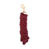 Maroon braided equestrian rose gold lead rope with gold toned metal clip classic lead rope for riding use