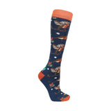 Hy Equestrian Ruby the Robin Christmas Socks (Pack of 3) Navy/Red/Green 4-8 Riding Socks